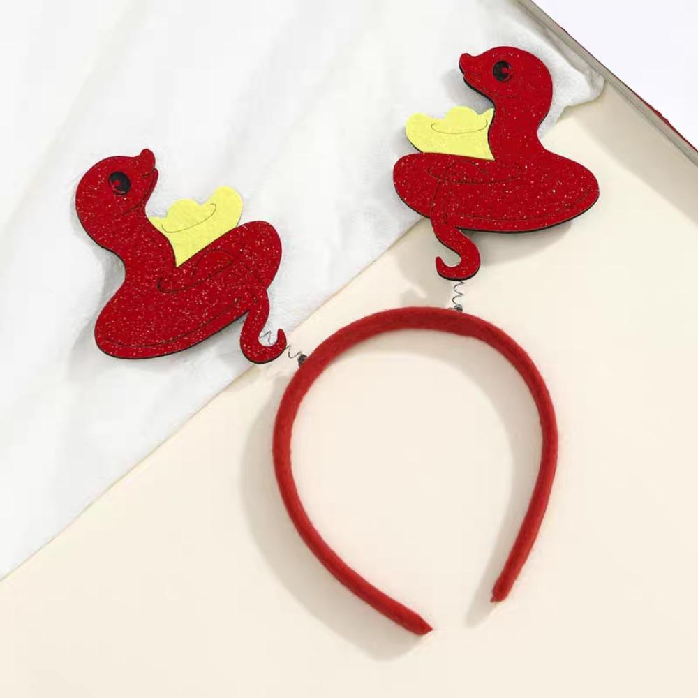 Headdress New Year Hair Hoop Felt Snake Hairband Cute 2025 Headband Party Supplies