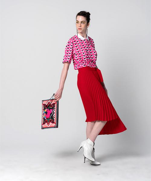 Greedius Pleated Skirt Red