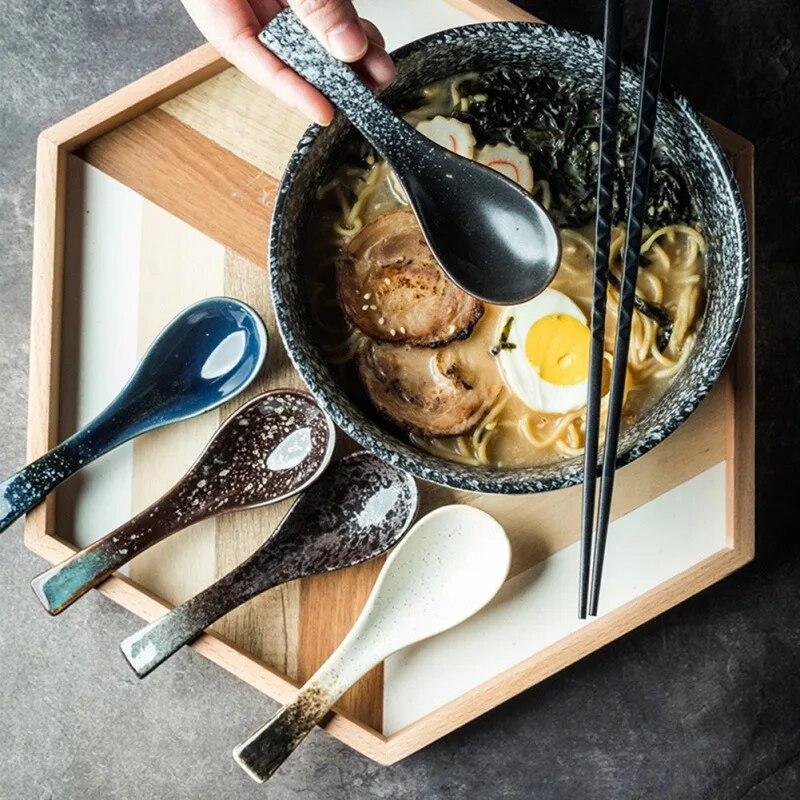 Керамическая маленькая ложка для супа в японском стиле, кухонная утварь, инструмент, чайная ложка для супа, аксессуары для кухни