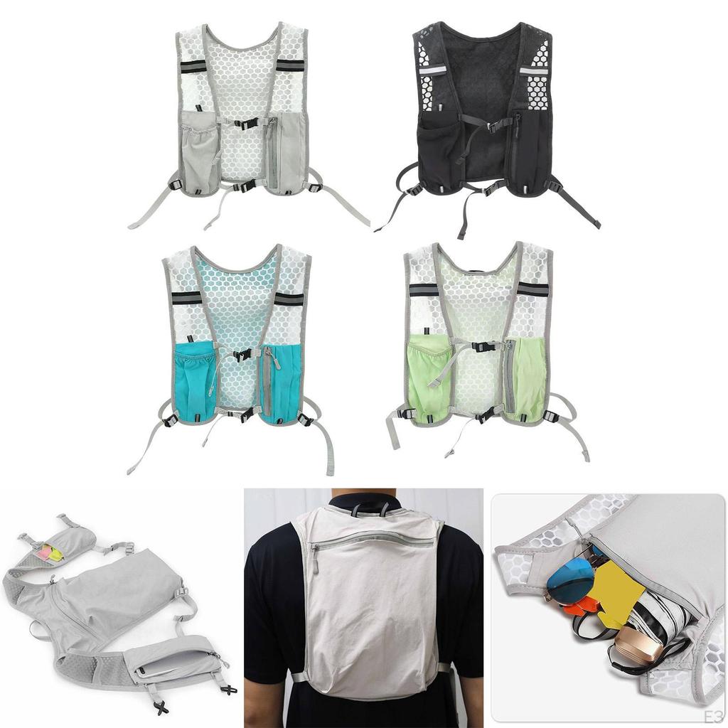 Hydration Backpack Running Vest Water Bladder Bag Daypack Breathable with Reflective Strip for Trail