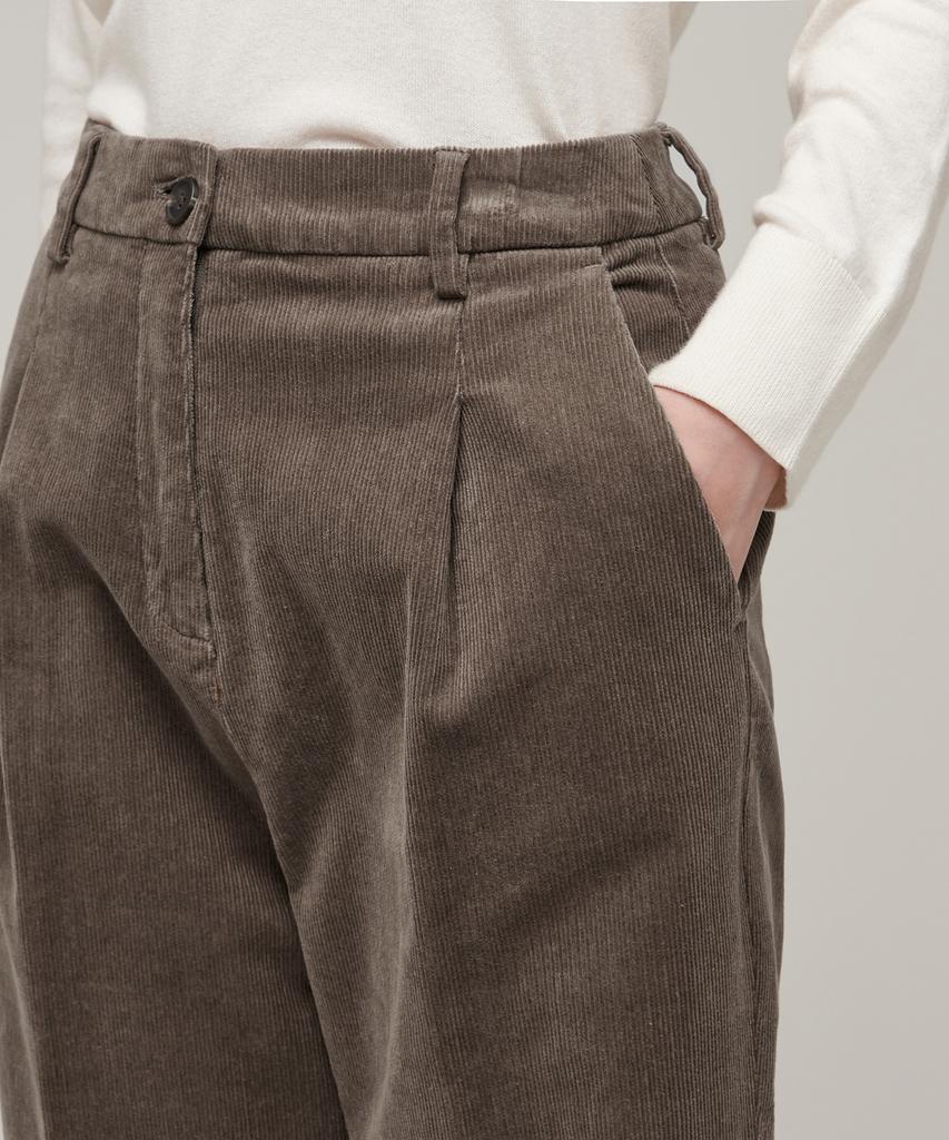 MUSINSA STANDARD WOMAN Женские вельветовые брюки зауженного кроя [Хаки Коричневый]