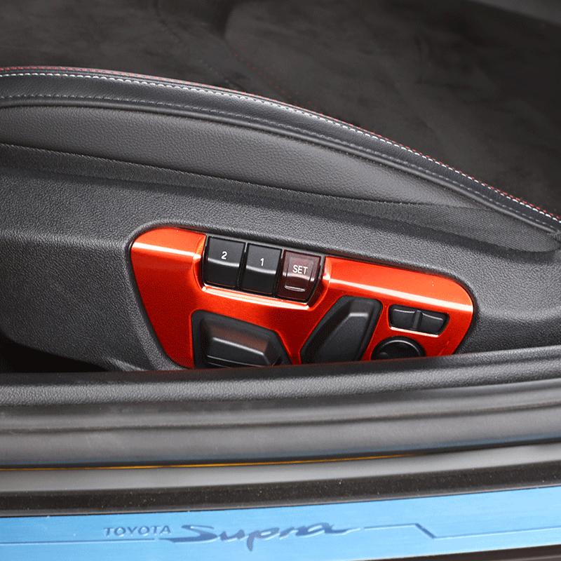 Кнопка регулировки автомобильного сиденья из нержавеющей стали, накладка на панель, подходит для Toyota GR Supra A90 2018-автомобильный интерьер
