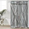 Rustic Wooden Barn Door Shower Curtain 3D Printed Bathroom Decor Farmhouse Style Home Fashion Design Trend