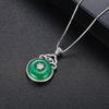 WWJ Нежное круглое колье с подвеской из зеленого циркония