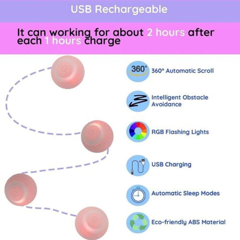 Интерактивный мяч для кошек Умные игрушки для кошек для домашних питомцев В помещении Автоматический катящийся мяч Электронная интерактивная игрушка для кошек Аксессуары для кошачьих игр