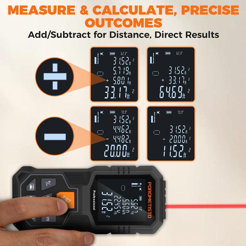 50/80M Laser Rangefinder Laser Distance Meter Range Finder Measurable Angle Laser Measure Electronic Ruler Measurement Tool LM01
