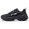 Soft Rebound Shock Absorbing Retro Thick Sole Increased Height Low Top Casual Shoes Women Sneakers Black AGCT424-3