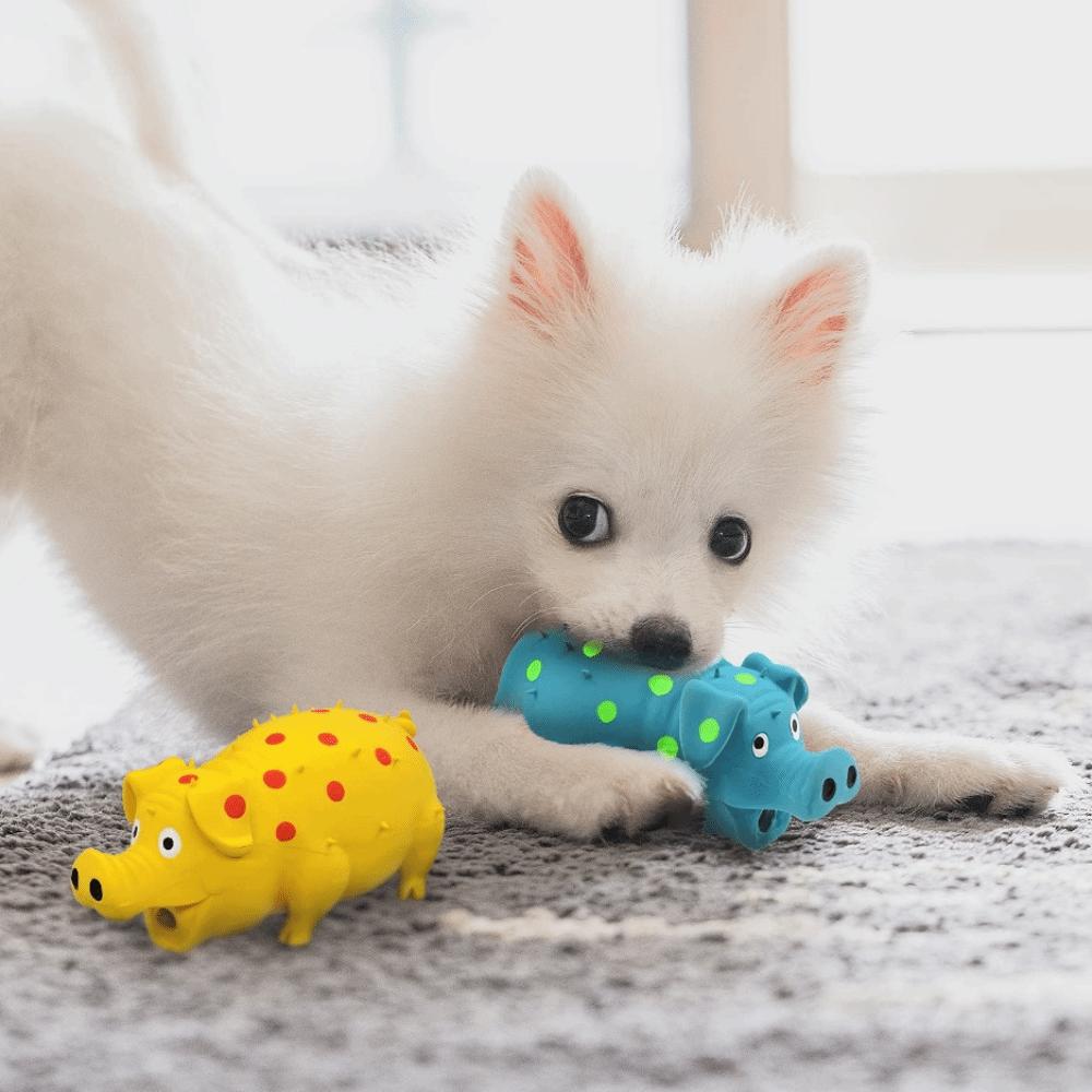 С пищалкой латексные игрушки для жевания собак хрюкающая свинья собаки сжимаемая игрушка собака пищащая игрушка для игры домашних животных