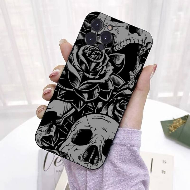 Мягкий силиконовый чехол для телефона с изображением черепа ужасов для iphone 14 13 12 11 Pro Mini XS MAX 8 7 6 Plus X 2020 XR Shell