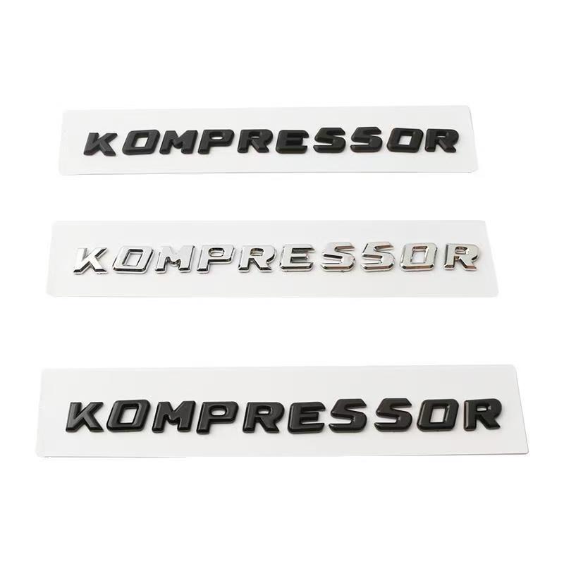3D KOMPRESSOR Emblem Badge Letters For Benz W203 W204 W211 W210 C SLK Class ABS Glossy Black Chrome Trunk Logo Decal Accessories IX3