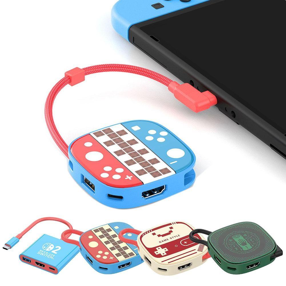Док-станция 2-го типа Type-C 3-в-1 Для Switch 2 4K 60 Гц USB 3.0 5 Гбит/с PD-100 Вт