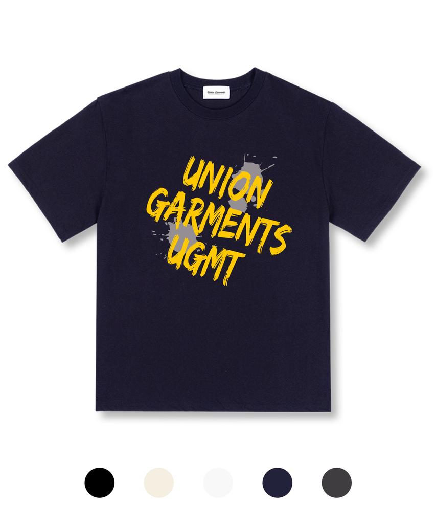 UNION GARMENTS Косая надпись Футболка оверсайз с коротким рукавом 5 цветов