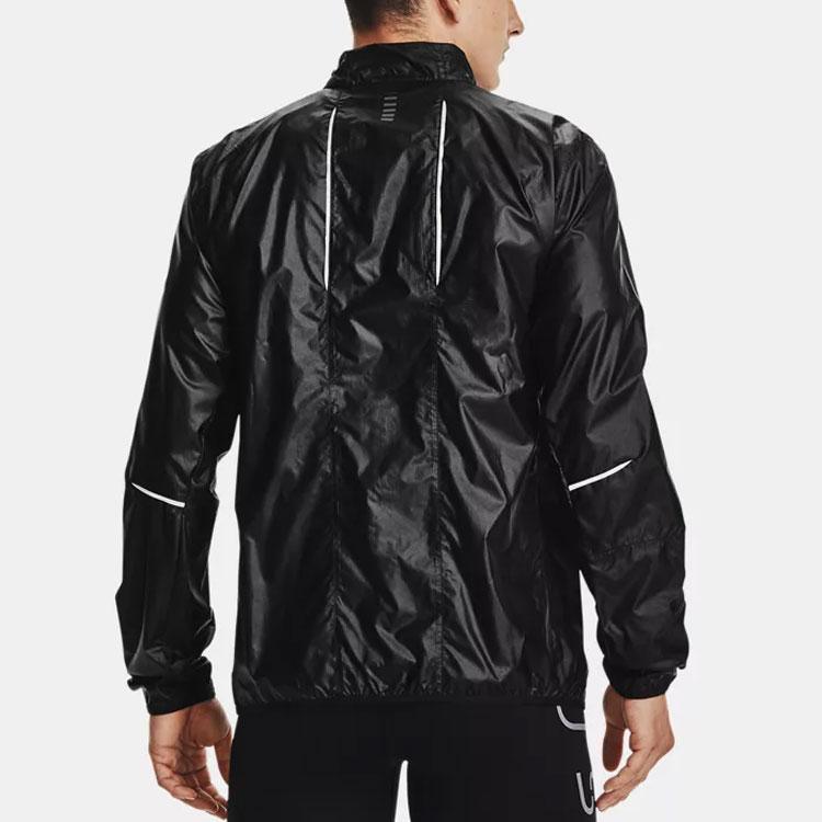 Under Armour Impasse 2.0 водонепроницаемая спортивная куртка для бега с воротником-стойкой и логотипом мужская куртка черная 1360732-001