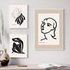 Бежевый, черный, Анри Матисс, линия портрета, коралловый, настенная живопись, холст, живопись, постеры и принты, настенные панно для декора гостиной