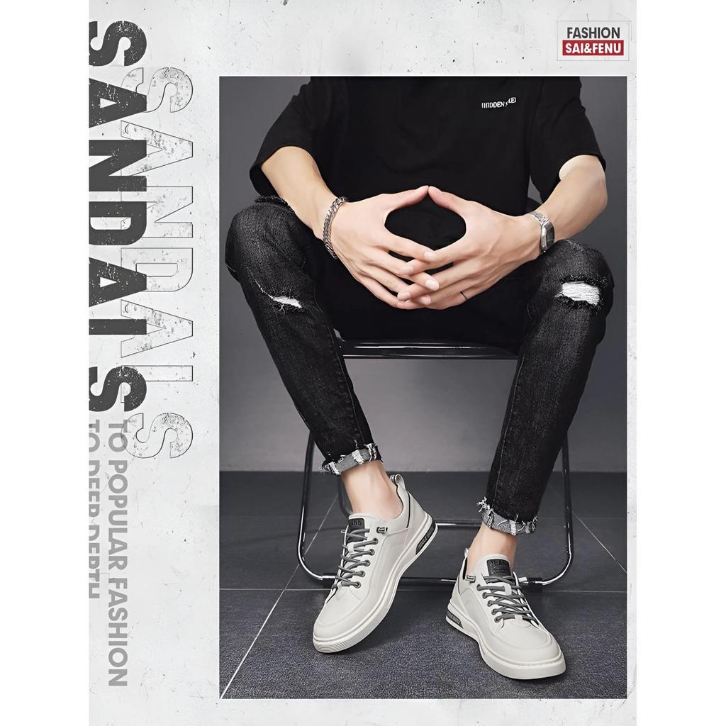 Повседневная обувь из искусственной ПУ черного цвета для ношения в помещении, японская обувь [adzu], Обувь, Кожа, Мужские кроссовки, Кожа, Удобная, Легкая, Повседневная, Белая, (Белый,