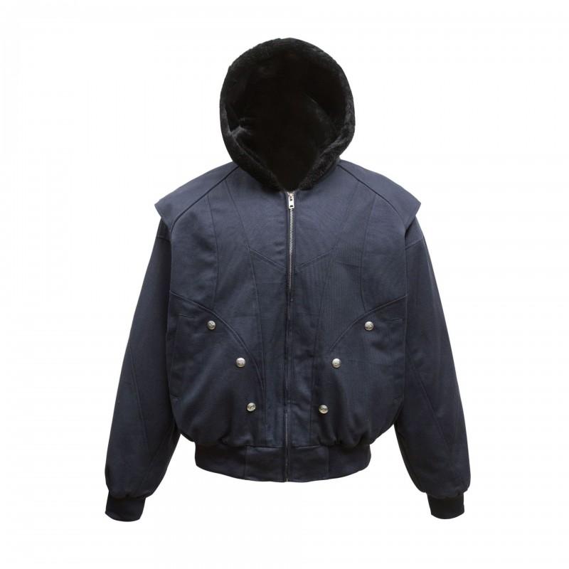 K21 Mens Vintage Winter Thick Parka Metal Buckle Hooded Cotton Coat Streetwear