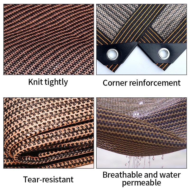 Summer Camping Sunshade Net Brown Anti-UV Awning Balconies Courtyards Swimming Pools Greenhouse Sunscreen Sun Shelter Cover Net