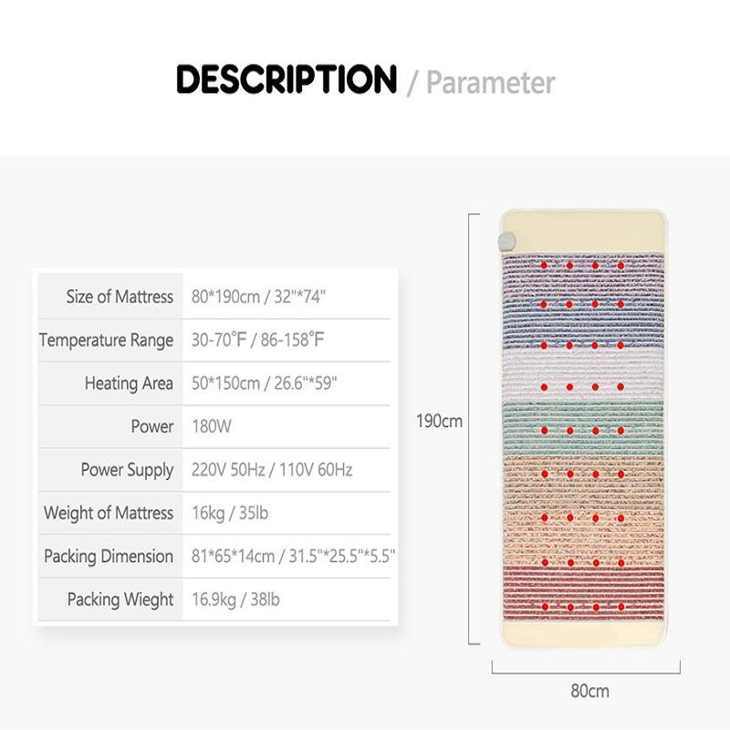 Отрицательные ионы, драгоценный камень, Радужный нагревательный камень, матрас, инфракрасная фотонная терапия, магнитный биоаметист, нагревательный коврик, массажный коврик