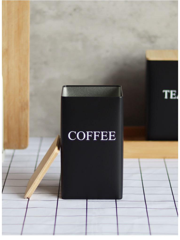 Минималистичная бамбуковая крышка, кованая железная банка для чая и стеклянная банка для хранения