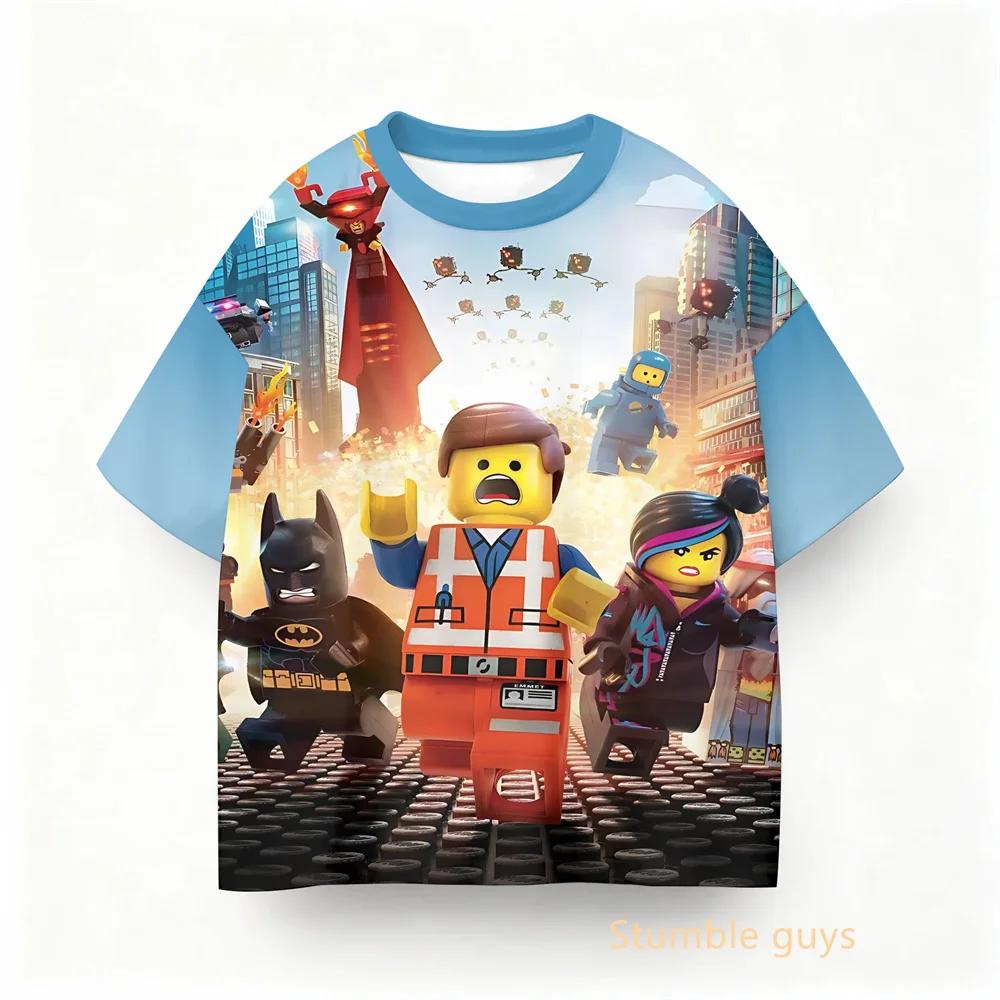 Одежда для мальчиков и девочек Дети Roblox Летняя Повседневная Футболка Аниме Игра