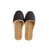 Shisei Hanbai Checkered Wheat Straw Slippers for Summer Barefoot One Size Fits Most 107865 Comfort, Black, (L26cm),