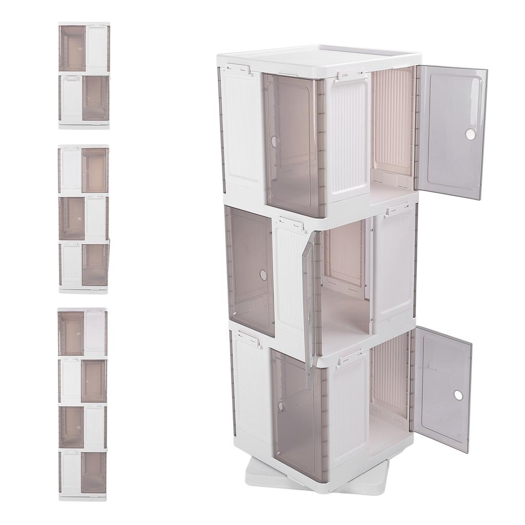Rotating Bookshelf 360 Display Floor Standing Bookcase Storage Rack Corner Bookshelf for Small Space