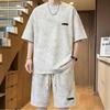 Большой размер 4XL-10XL Летний Повседневный Комплект из 2 предметов Мужские Футболки с Коротким Рукавом Комплекты с Свободными Шортами