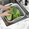 Главная Складная корзина для кухонной мойки Складная квадратная миска для овощей Выдвижная корзина Портативная моечная рамка для хранения фруктов и овощей