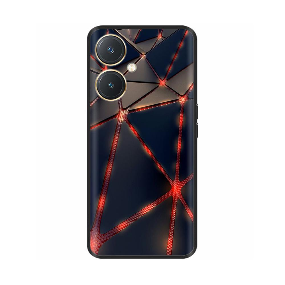 Чехол для Vivo Y27 Y27s Модные Цветы Черный Мягкий Силиконовый Ударопрочный TPU Чехол для Телефона Funda для Vivo Y27 Y 27 Бампер V2249