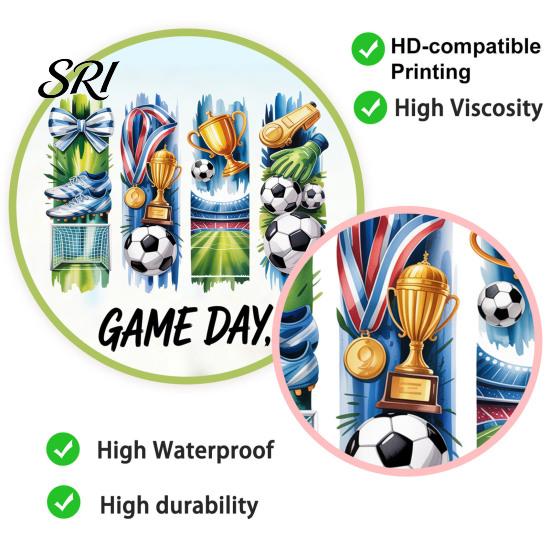 Reusable Soccer Decal Window Cling Game Day Theme Removable Transparent Sticker Ball Static Glass for Football Event Party Supplies Adhesive-free