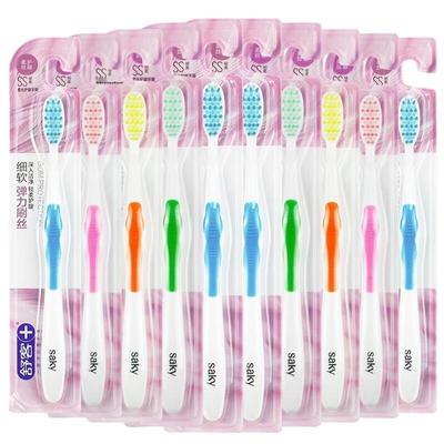 Sakol Зубная щетка с мягкой щетиной и эластичной десневой щеткой (10-Pack)