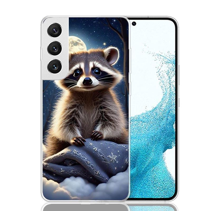 Raccoon Cute Animal Phone Case For Samsung Galaxy S26 Ultra S23 S24 S25 Edge S20 FE S21 S22 Plus Soft Print Shell Cover Fundas G