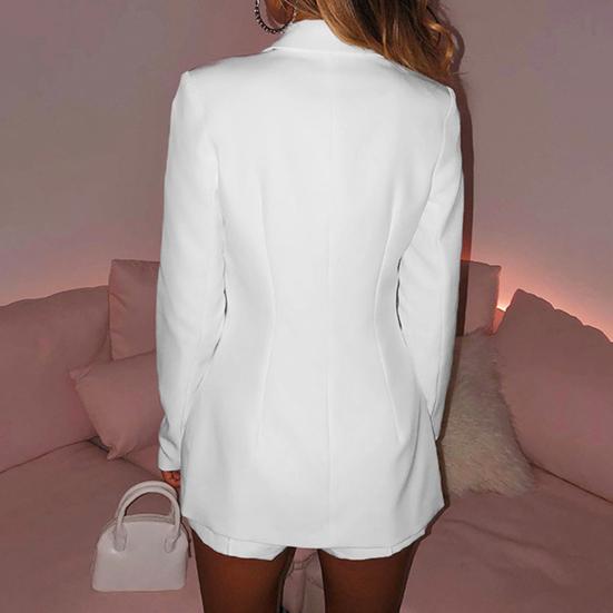 Офисный женский пиджак, однотонный универсальный осенне-зимний прямой костюм с лацканами, куртка