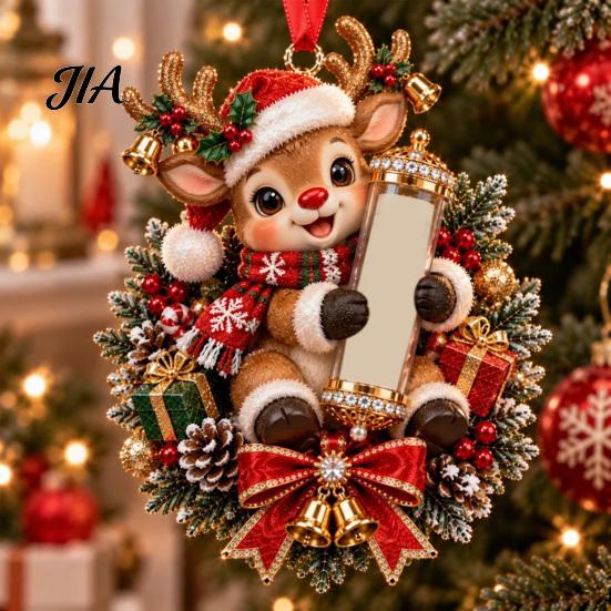Christmas Money Holder Ornament Cash Gift Ornament, 2D Acrylic Highland Cow/Gingerbread/Bear/Snowman Holder, Holiday Xmas Tree Hanging Decoration for