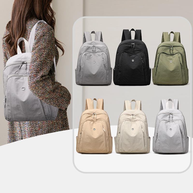 Студенческая школьная сумка однотонный женский дорожный рюкзак большой емкости