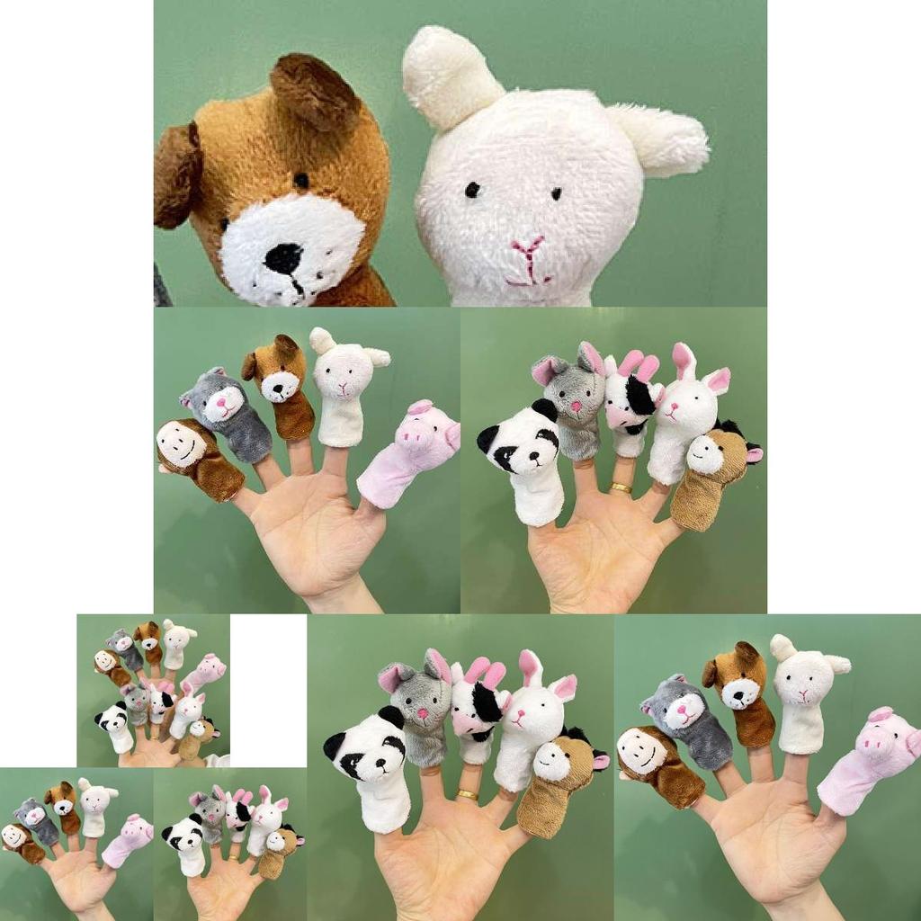 Милый плюшевый набор игрушек-пальчиковых кукол в виде кролика для детей, мягкий короткий плюш, наполнитель белый 9 см
