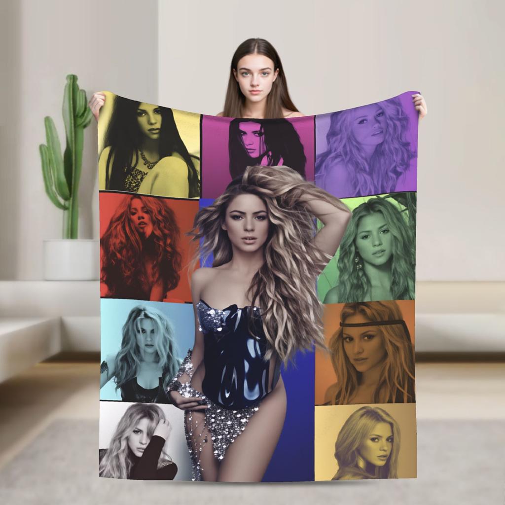 Shakira Blanket Singer Pop Soft Funny Plush Throw Blanket For Home Decor Travel Office Flannel Bedspread Bed Cover