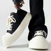 Fashion Casual Board Shoes Men's Black Thick Soled Height Increasing Breathable Celebrity Style Commuting Big Toe Shoes Low Top Shoes