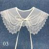 Women Blouse Doll Collar Fake Collar Embroidered Bow Detachable Lace Necks Shirt Sweater Accessories