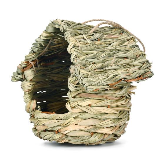 Подвесной скворечник ручной работы из натуральной травы, подвесная птичья хижина, домик, птичье укрытие для использования в помещении, на открытом воздухе, в саду, во внутреннем дворике, на дереве