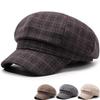 Women's Korean Style Plaid Felt Hat: Warm Autumn/Winter Casual Retro Beret