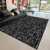 Black Carpet Antique French Deep Color Living Room Coffee Table Rug Premium Feeling Gray Loop Pile Bedroom Floor Mats