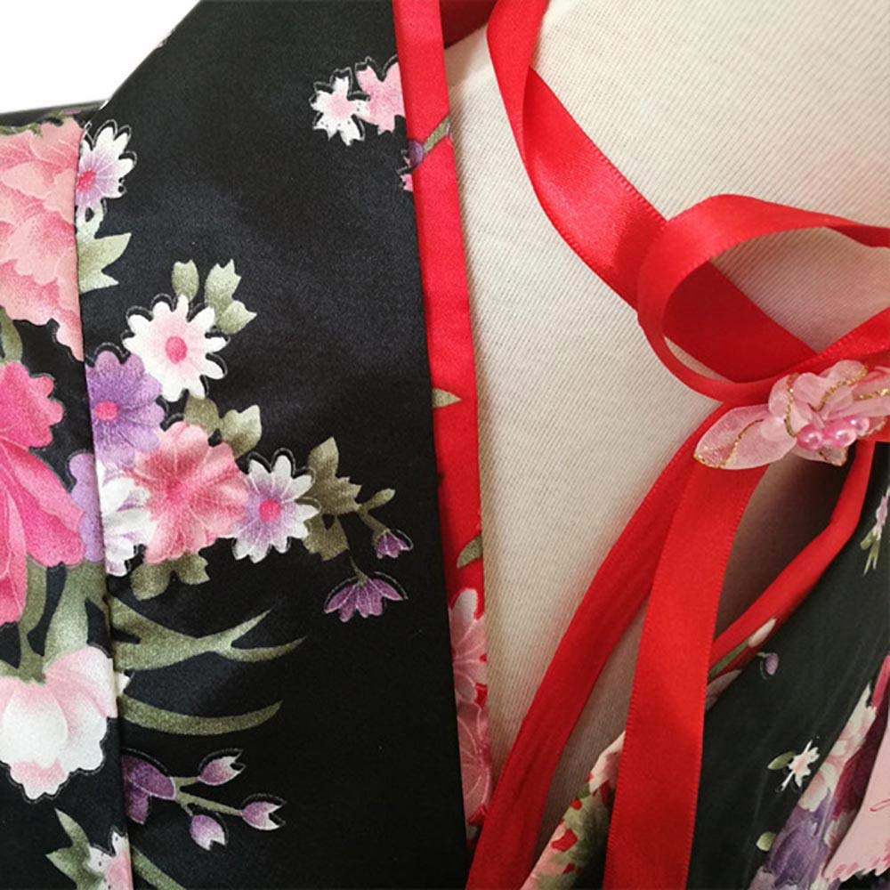 Костюм в стиле кимоно горничной, одежда в стиле «Лолита», платье ойран-юката, японский костюм для косплея на Хэллоуин [Магазин Джоэла] (Красный, Л)