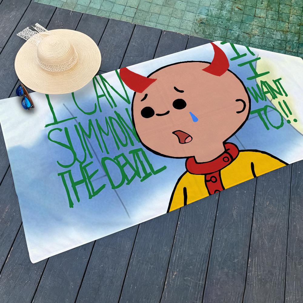 Мультяшное милое полотенце C-Caillou для сушки, банное полотенце, подходит для легкого плавания, кемпинга, йоги, пляжа, активного отдыха