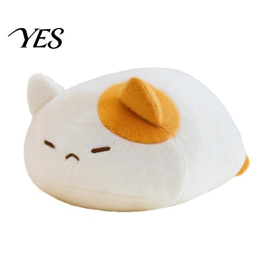 Kids Safe Stuffed Animal Lying Down Cat Plush Pillow, Soft Kitten Doll, Cute Non-toxic Toy Sleeping Plushie for Bedroom, Cuddle Gift Girls Detailed