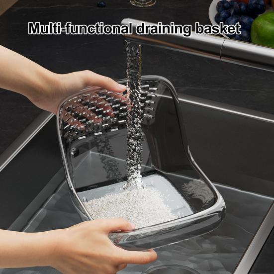 Сливной дуршлаг Портативный дуршлаг для фруктов Большой вместимости Пищевой Без BPA Сливной дуршлаг для раковины Сито Миска для мытья овощей