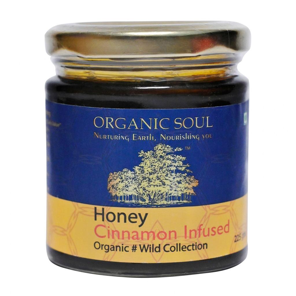 Мед с органической Корицей (225 г), Honey Cinnamon Infused Organic, Organic Soul