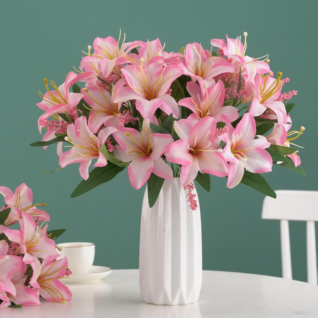 1 шт. DIY поддельные цветы яркие красивые лилии высокая имитация цветочного букета свадебные украшения