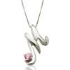 Miwahouseki Initial White Gold Alphabet Necklace with Birthstone of Your Choice October Pink Tourmaline [Miwahouseki] [M]