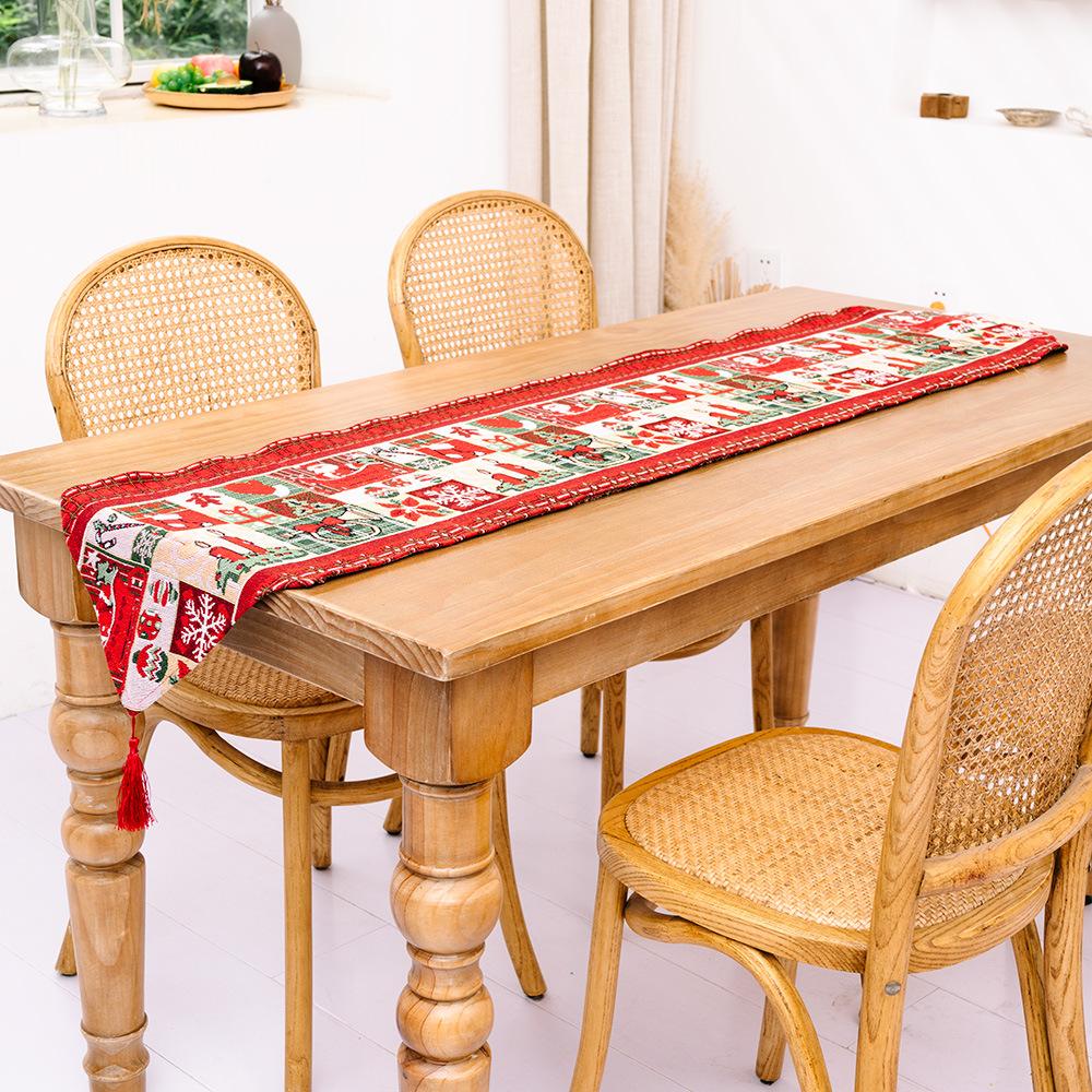 Christmas Decorations Table Flags Fashion Fabric Christmas Table Desktop Decorative Tablecloth Christmas Ornament